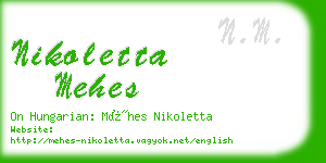 nikoletta mehes business card